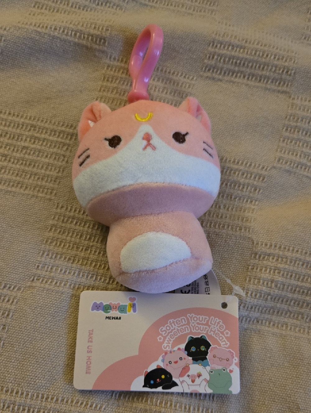 Mewaii Pink Cat Plush Keychain